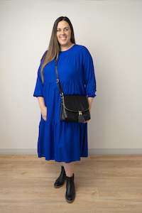 Womenswear: LS Cicely Smock Dress - Cobalt