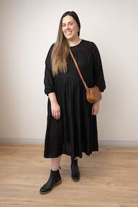 Womenswear: LS Cicely Smock Dress - Black