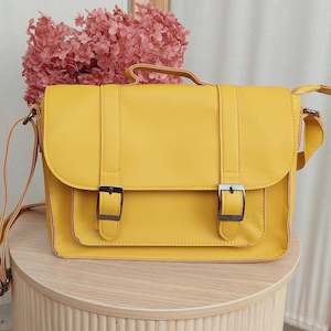 Vegan Leather Primary School Bag - Buttercup Yellow