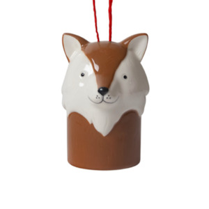 Christmas Ornament Bell, Fox