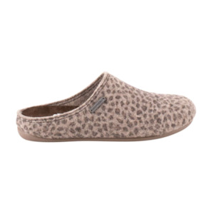 Cilla Wool Blend Slippers, Leopard