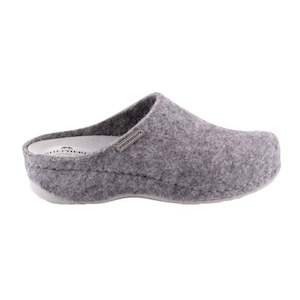 Gitte Heeled Wool Blend Slippers, Grey