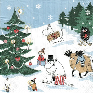 Moomin Serviette 20-Pack Large 33cm, Winter Wonderland