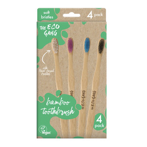 The Eco Gang Bamboo Toothbrush 4-Pack, Adults