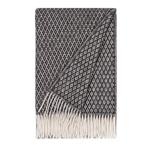 Furniture: Tove 100% Wool Throw 130x200cm, Charcoal