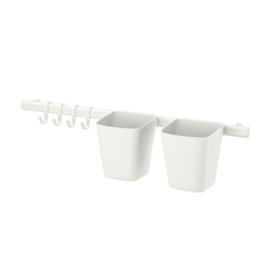 Furniture: Ikea Sunnersta Rail Combo with 4 Hooks and 2 Containers