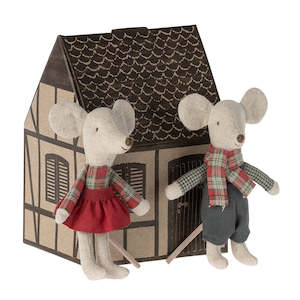 Maileg Mice Twins in House