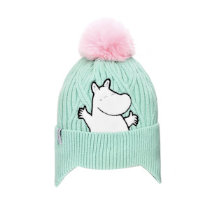 Moomintroll Winter Beanie with Ear Covers Kids, Mint Green