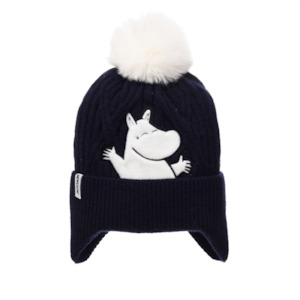 Moomintroll Winter Beanie with Ear Covers Kids, Navy