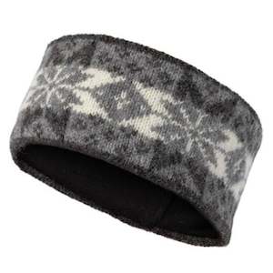 Snowflake 100% Wool Headband, Grey