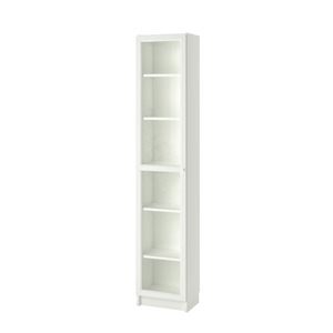 Ikea Billy Bookcase with Oxberg Glass Door, 40x30x202cm, White