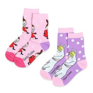 Snorkmaiden and Little My Kids Socks - Double Pack, Pink/Lilac