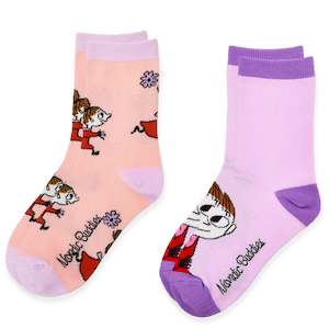 Furniture: Little My Kids Socks - Double Pack, Light Peach/Lilac