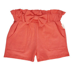 Larissa Kids Paperbag Shorts Coral