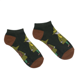 Snufkin Travelling Men's Ankle Socks, Green