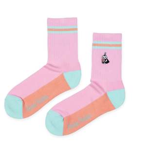 Little My Retro Embroidery Women's Socks, Pink