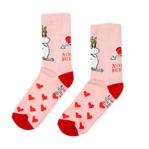 Snorkmaiden's Heart Retro Women's Socks, Light Pink