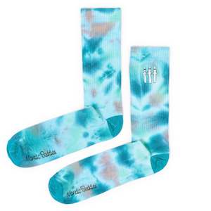 Hattifatteners Tie Dye Men's Socks, Turquoise/Blue