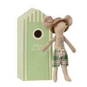 Maileg Beach Mouse Dad in Cabin