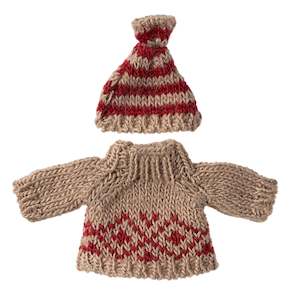 Maileg Knitted Sweater and Hat for Mum Mouse