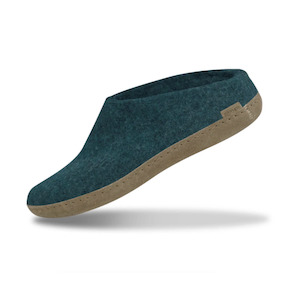 Furniture: Glerups The Slip-On Petrol - Leather Sole SALE