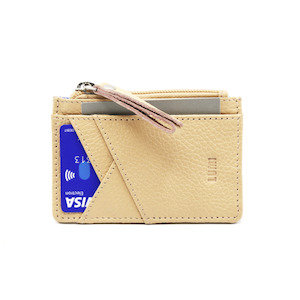 Lumi Cilla Card Holder with Zip, Beige