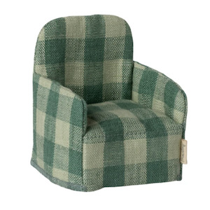 Furniture: Maileg Folding Chair, Green Checker PRE-ORDER