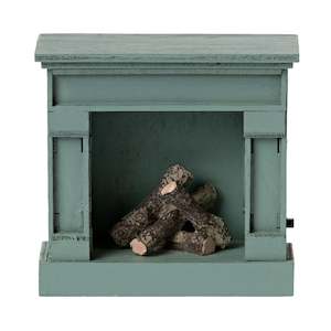 Maileg Miniature Fireplace, Blue