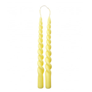 Twisted Candle 2-Pack, Light Yellow