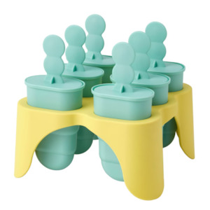 Ikea Uppfylld Ice Lolly Maker, Turquoise/Yellow, 6-Pack