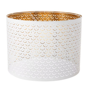 Ikea Nymö Lamp Shade, White/Brass, 44cm