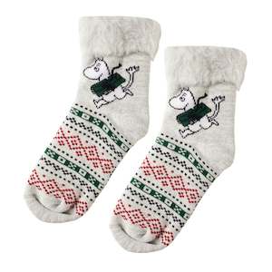 Moomin Adults Fluffy Socks, Moomintroll Grey