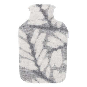 Branch Verso Hot Water Bottle with Wool Cover 2L, White-Grey