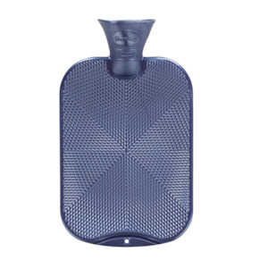 Fashy Hot Water Bottle Raised Ribbed Crystal Star Pattern 2.0 L, Navy