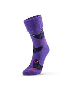 Pukeko Bed Socks - Purple