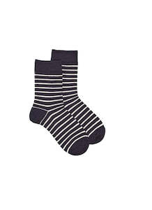 Baby wear: Kids Fine Stripe Sock - Navy