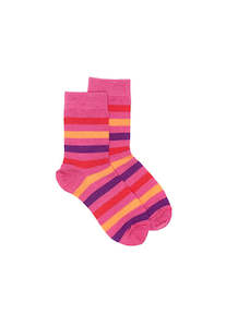 Baby wear: Kids Wide Stripe Sock - Pink