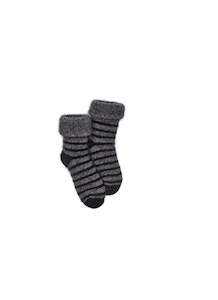 Baby wear: Baby Possum Stripe Sock - Charcoal