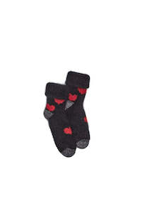 Baby wear: Baby Possum Heart Sock - Black