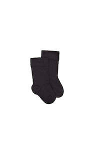 Baby wear: Baby Merino Plain Sock - Black