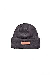 Aspiring Leather Patch Beanie - Black