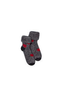 Baby Possum Heart Sock - Charcoal