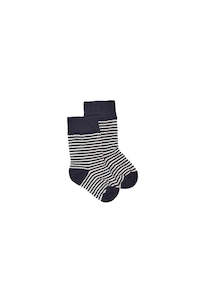 Baby Merino Stripe Sock - Navy Stripe