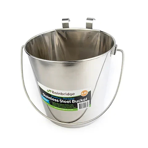 Bainbridge 6L Flat Backed Stainless Steel Bucket w/hooks Northern Hylines