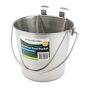 Bainbridge 3.3L Flat Backed Stainless Steel Buckets w/hooks Northern Hylines