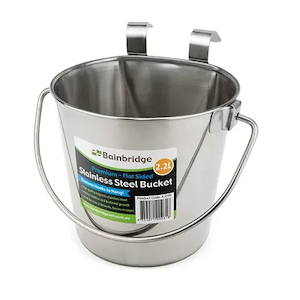 Bainbridge 2.2L Flat Backed Stainless Steel Bucket w/ hooks Northern Hylines