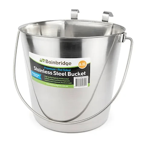 Bainbridge 8.3L Flat Backed Stainless Steel Bucket w/hooks Northern Hylines