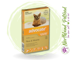 Store-based retail: Advocate Small Cats/Kittens less than 4kg Flea and Worm Treatment - 3 Pack