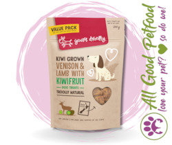 Yours Droolly Natural Dog Treats - Kiwi Grown Venison & Lamb with Kiwifruit