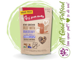 Yours Droolly Natural Dog Treats - Kiwi Grown Beef with Blueberry